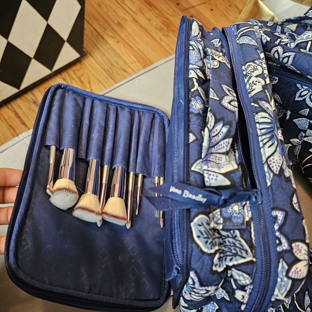 Vera Bradley TROPICS TAPESTRY Blush & Brush Make-up Case - Picture 11 of 11